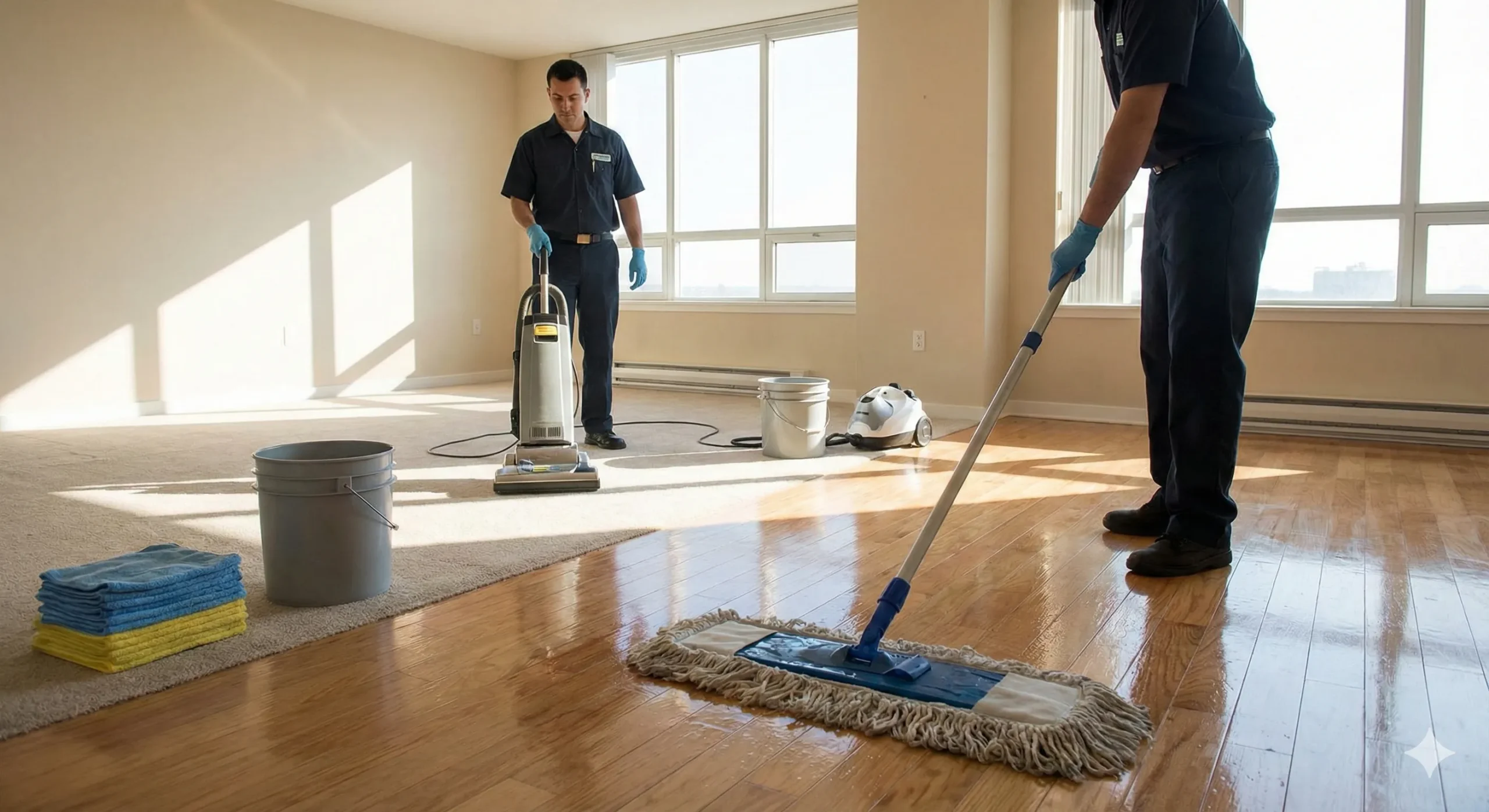 Empty Charlotte apartment receiving professional move-out cleaning service
