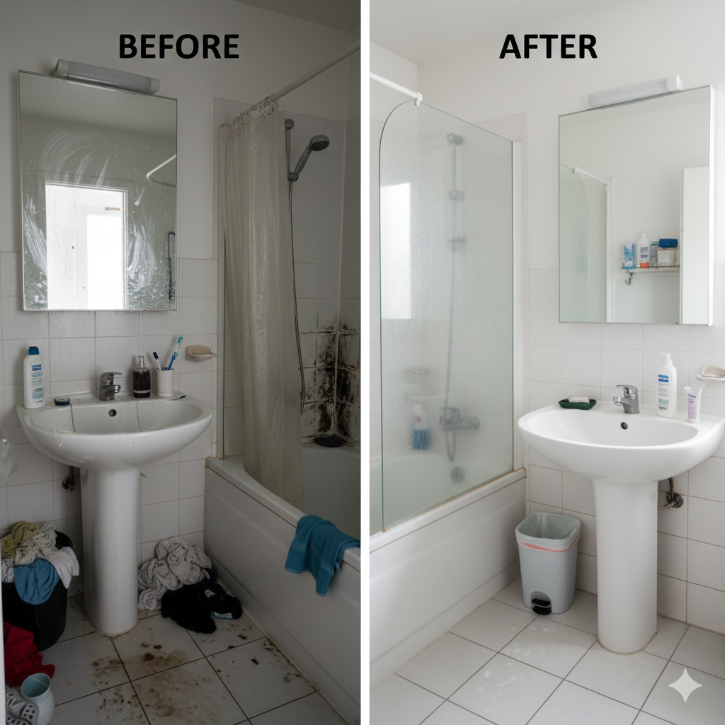Before and After Cleaning Services image of a Bathroom in Charlotte NC
